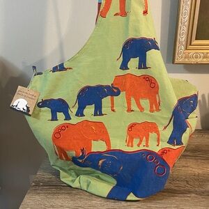 Handmade NWT 100% Cotton Elephant Print Shoulder Crossbody Bag Reversible